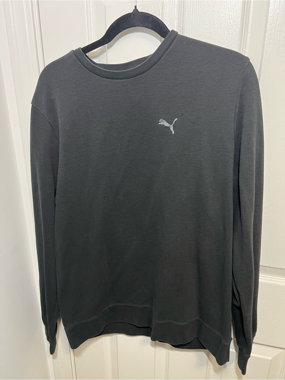 Puma Men's Charcoal Black Crewneck Sweatshirt with Puma Logo